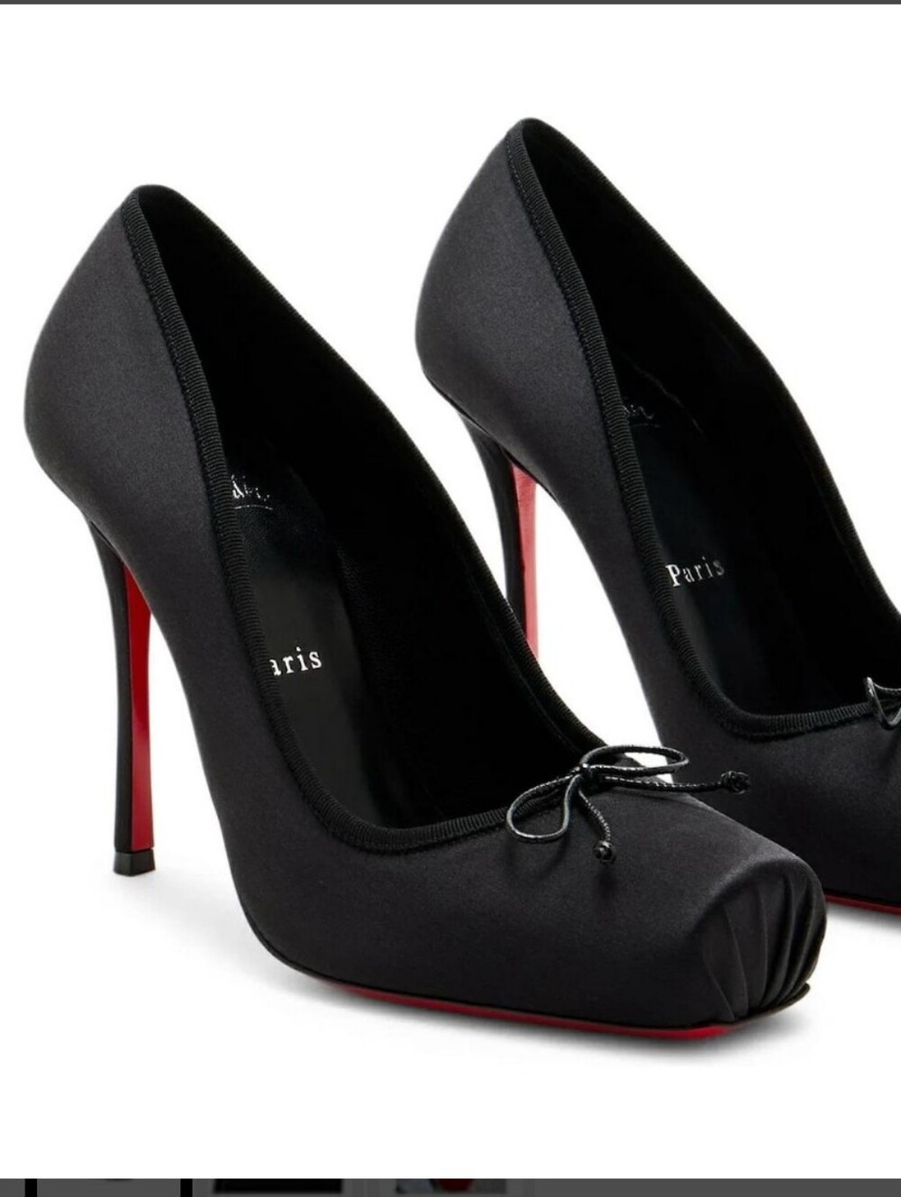 $1195 Christian Louboutin   Cassia Nodo 100mm Satin Ballet Pumps 38.5 US 8.5 NIB